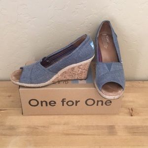 Toms Denim Wedges